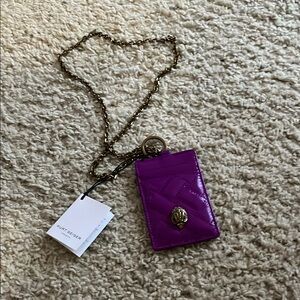 Kurt Geiger Purple Card Holder with Chain